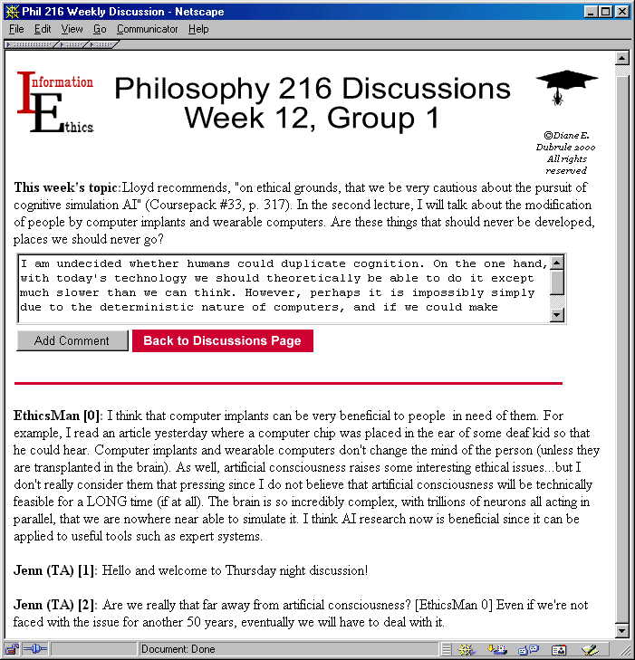 Dubrule, “Teaching Scholastic Courses Requiring Discussion On Line”  Figure  2.